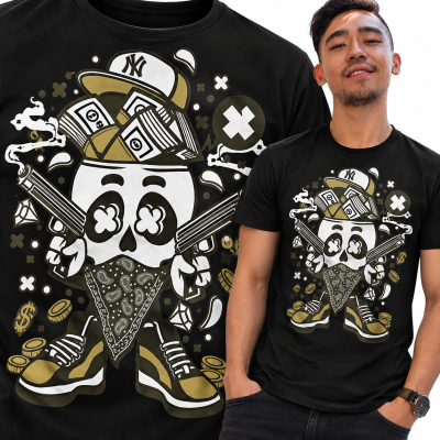 KOSZULKA  ANIMOWANA SKULL GANGSTER